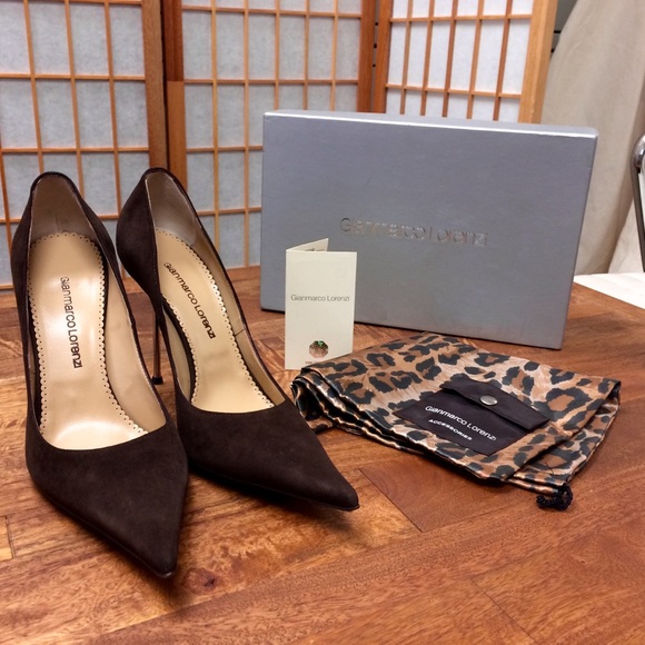Gianmarco Lorenzi Brown Suede Pump 39 - Picture 1 of 4